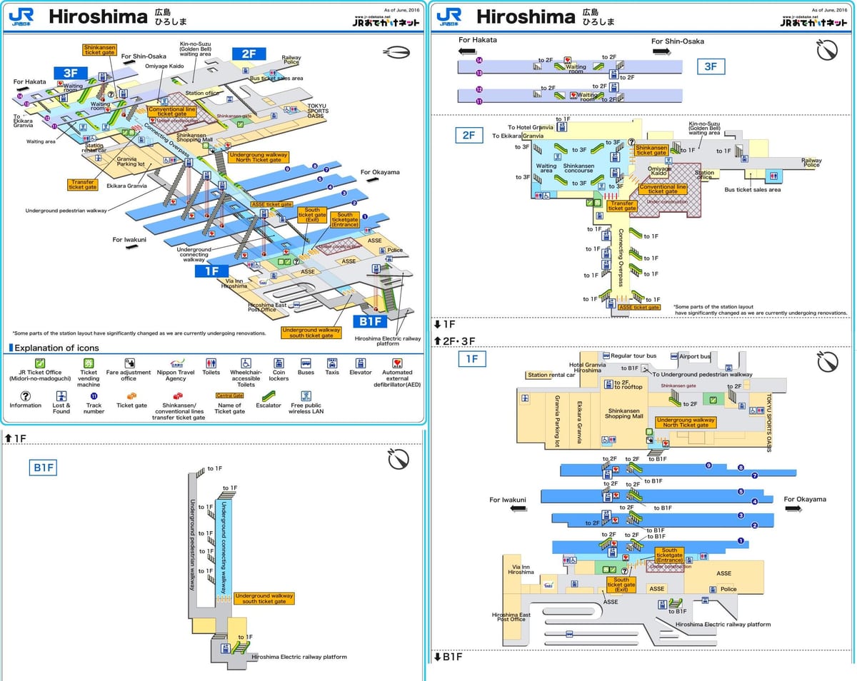 hiroshimako tren geltokia mapa