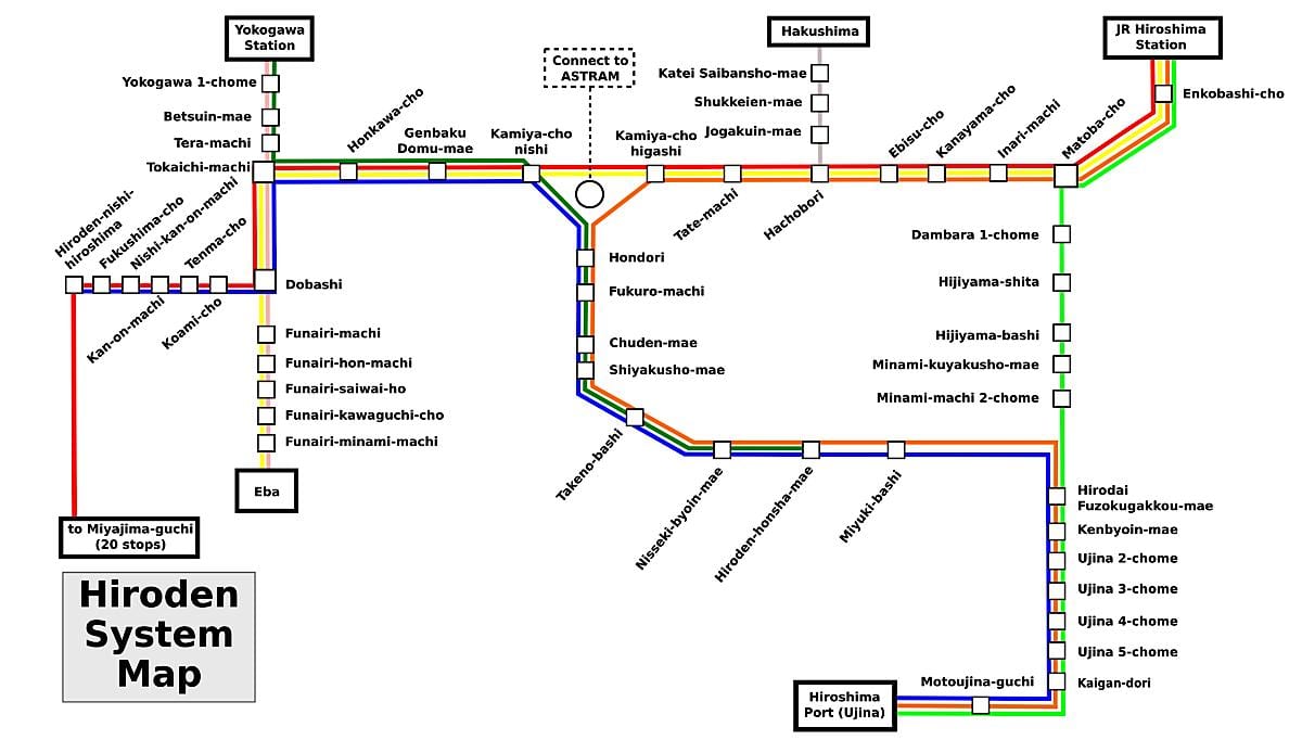 Mapa hiroshimako trena